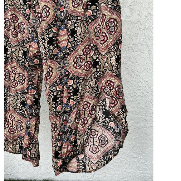 Abbeline Flowy Pattern Pants, Size Small, High Slit, 100% Rayon Soft Comfort - Picture 5 of 12